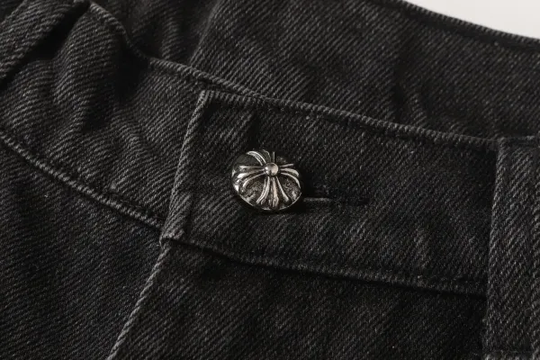 Chrome Hearts Cross Logo Denim Shorts Black - 24
