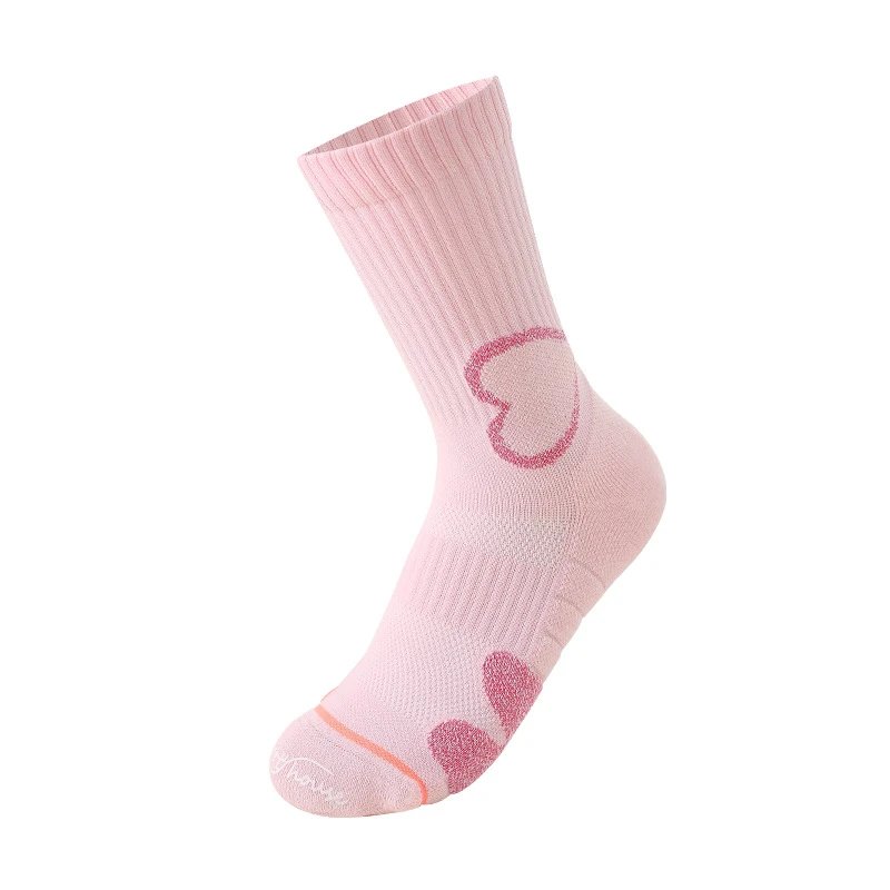 Sport's House Heart Pattern Pink Casual Socks