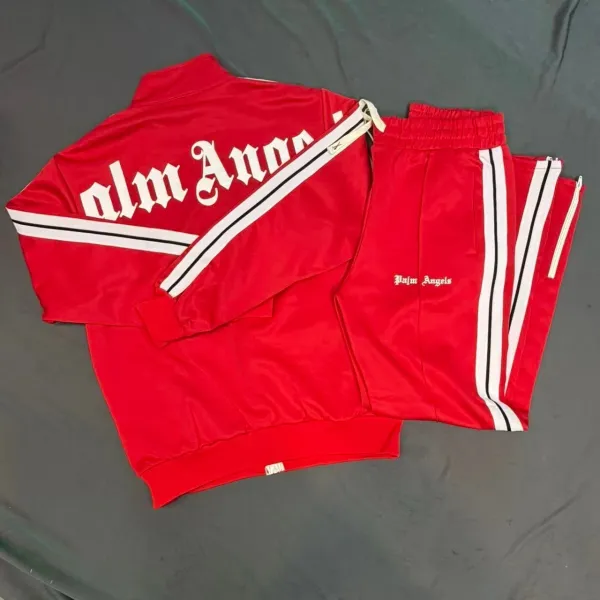 Palm Angels Track Jacket and Shorts Set Red - 1