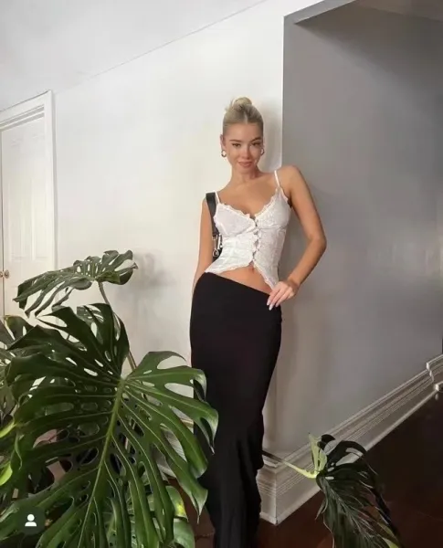 Design Black Lace Trim Satin Camisole Top Vest Top - 14
