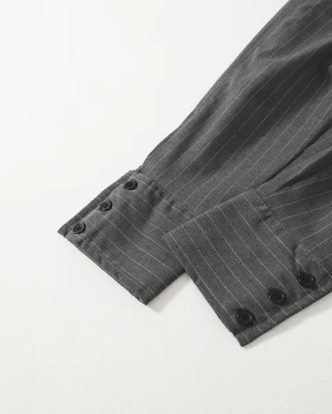 Celine Pinstripe Oversized Shirt Gray - 9