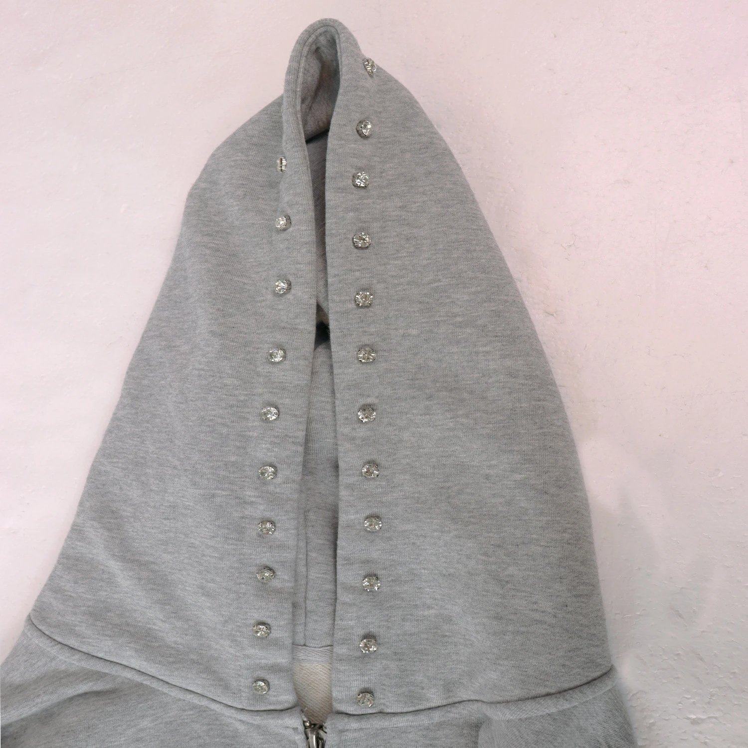 Design Studded Gun Motif Hoodie and Sweatpants Set Gray - 10