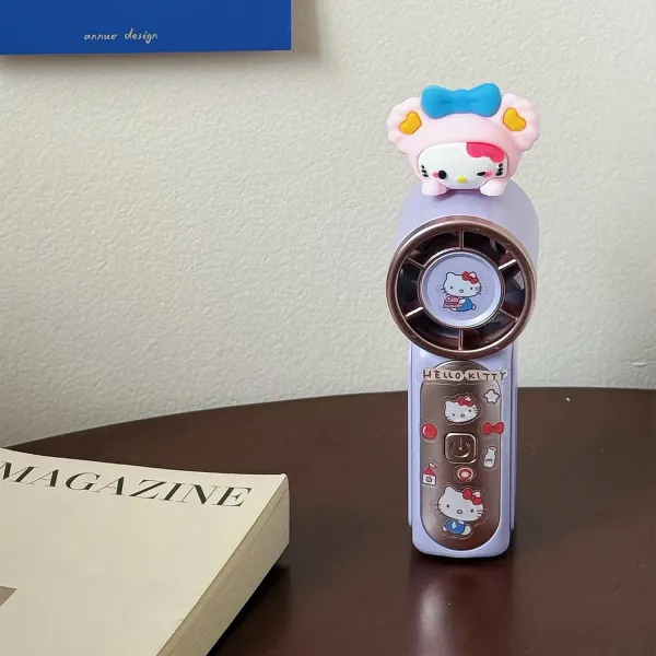 Hello Kitty Mini Handheld Fan Purple with Character Topper Electronics - 1