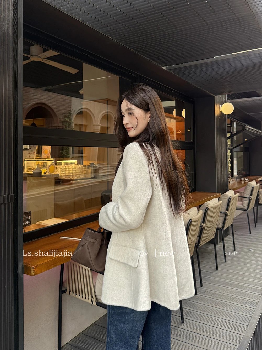 Design Peplum Wool-Blend Coat White Outerwear - 11
