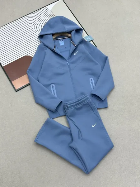 Nike Sportswear Tech Fleece Hoodie and Sweatpants Set Dusty Blue - 1