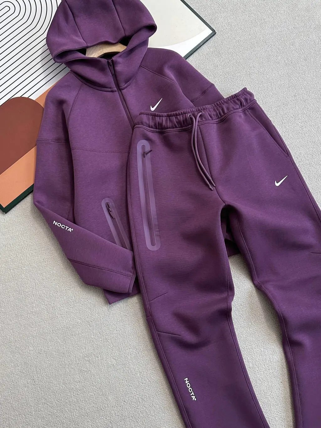NOCTA Tech Fleece Hoodie and Sweatpants Set Purple