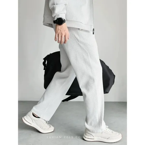 Design Yuxian 2023 Collection Waffle Knit Set Gray Pants and Sweater Sets - 7