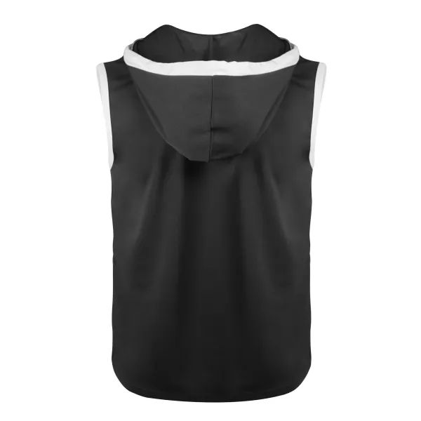 Design Sleeveless Hooded Waffle-Knit Vest Top White - 18