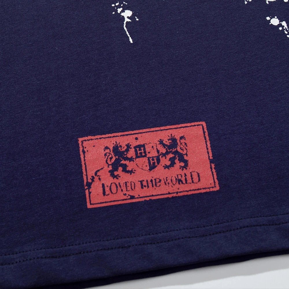 Heraldic Crest Navy Blue Graphic T-Shirt
