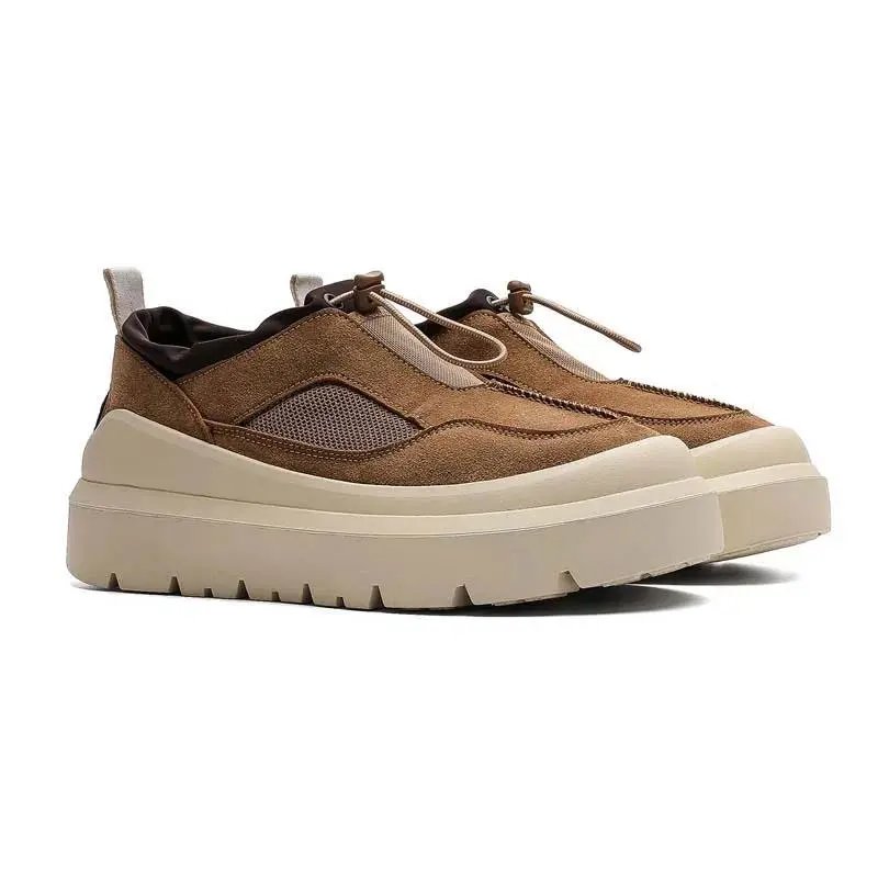 Design Chunky Platform Slip-On Sneakers Orange Beige - 5