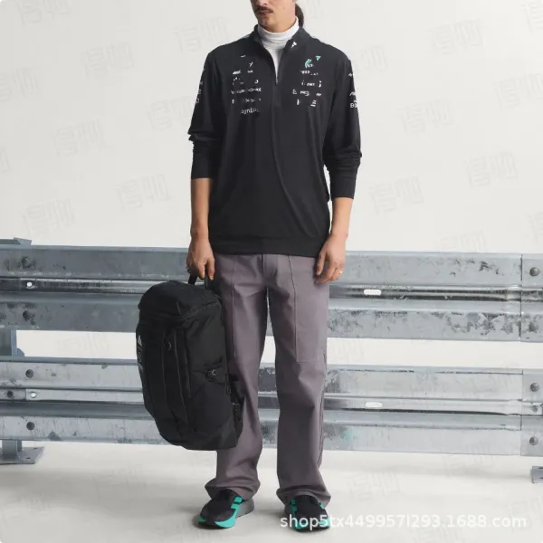 Design Half-Zip Performance Top Black with Graphic Print - 9