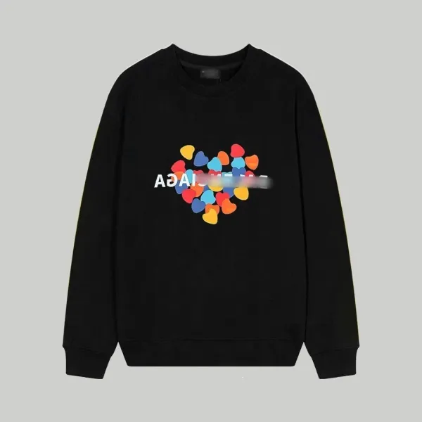 Balenciaga Heart Print Black Sweatshirt Hoodie - 1