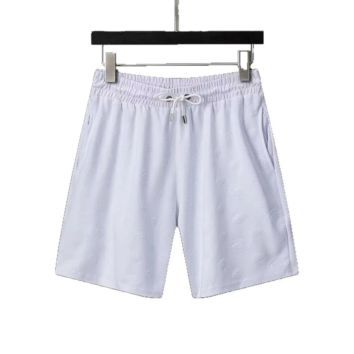 Patterned Swim Shorts Navy Blue White Geometric Print Boardshorts