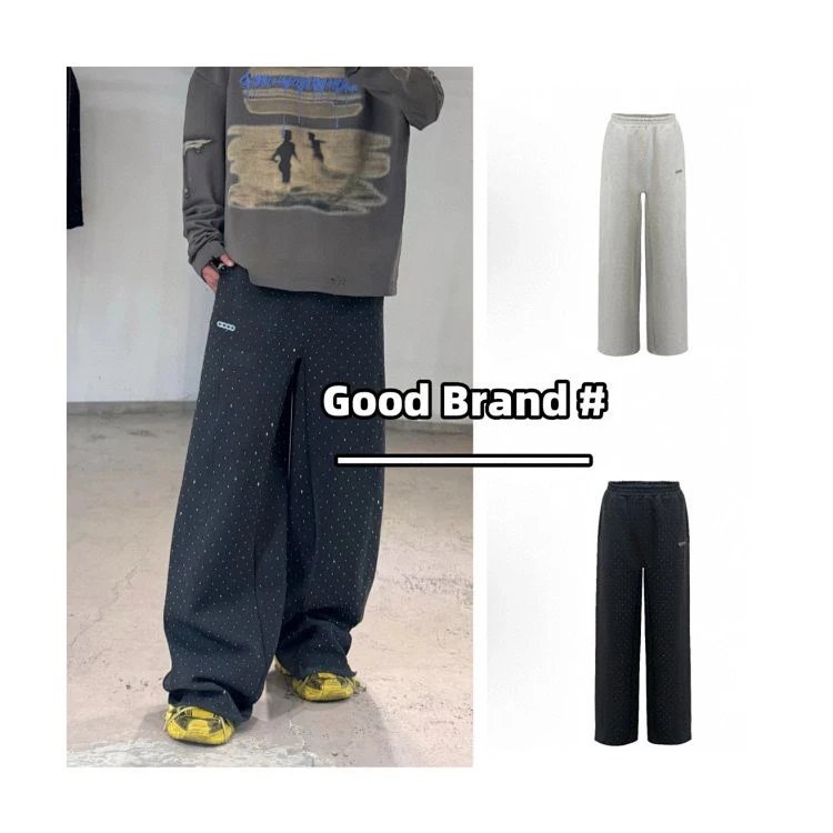 Good Brand Polka Dot Wide-Leg Sweatpants Black - 4