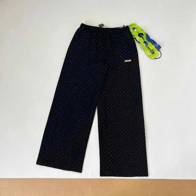 Good Brand Polka Dot Wide-Leg Sweatpants Black - 19