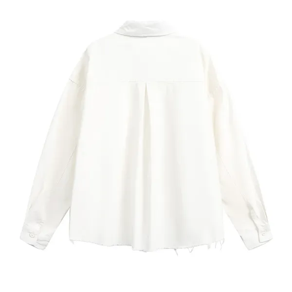 Design Patchwork Oversized Shirt Black - 5