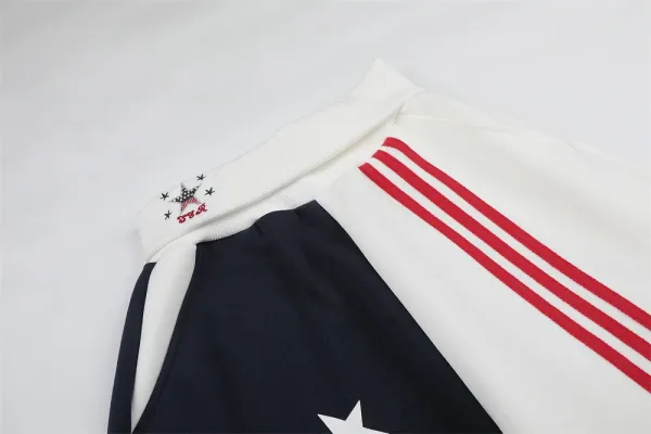 Adidas Originals Star-Striped Split Shorts Navy and White - 6