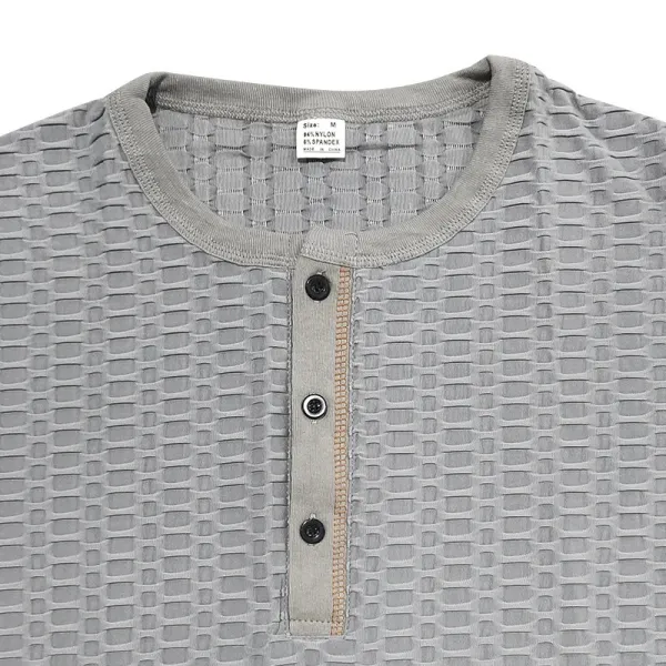 Design Henley T-Shirt Teal Textured - 41