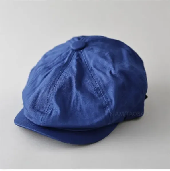 Design Newsboy Cap Navy Blue Hat - 5