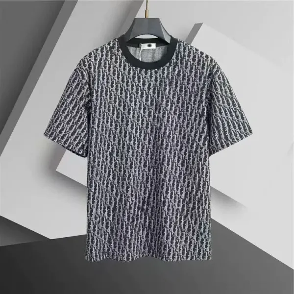 Dior Oblique Monogram Print T-Shirt Gray - 1