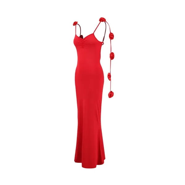 Design Floral-Embellished Lemon Yellow Slip Dress - 44