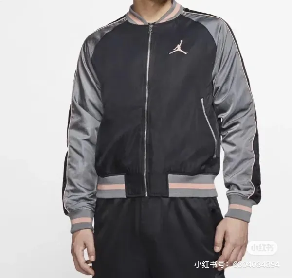 Air Jordan Bomber Jacket Black Gray Pink Outerwear - 2