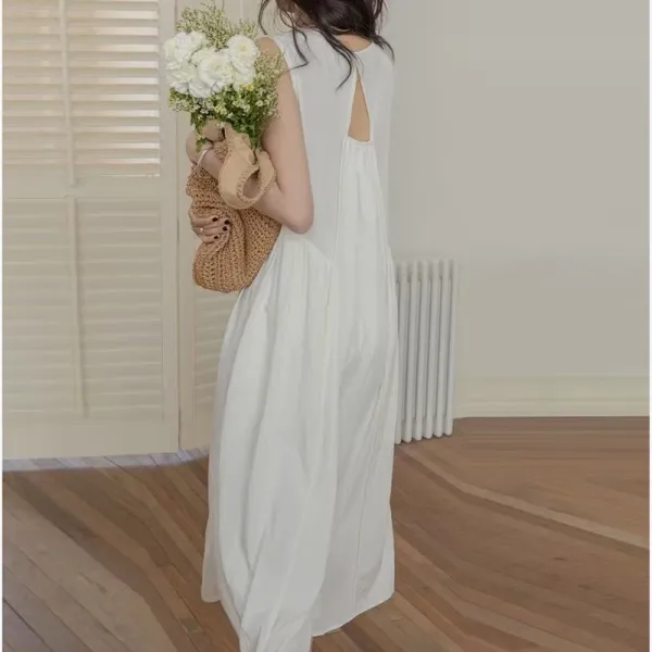 Design Pleated Sleeveless Midi Dress in Sage Green - 8