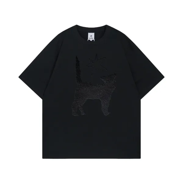 Design Now Temp Cat Silhouette Black T-Shirt T-Shirts - 1