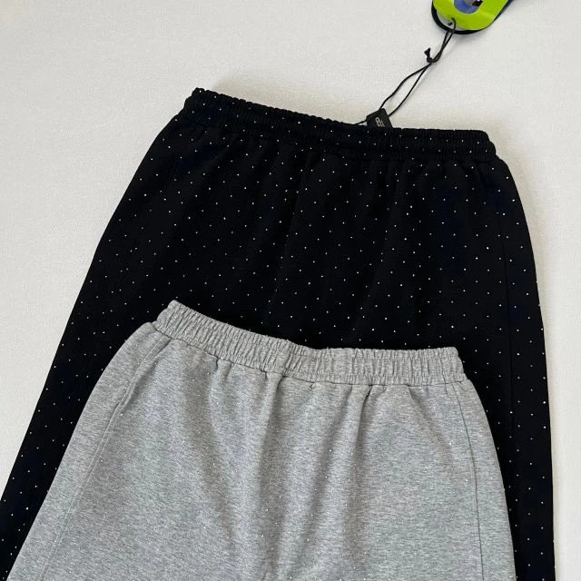 Good Brand Polka Dot Wide-Leg Sweatpants Black - 23
