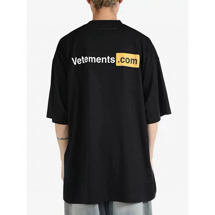 Vetements .com Logo Oversized T-Shirt Black - 8