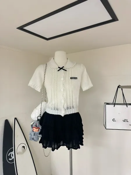 Chanel Knit Cardigan Gray Short-Sleeve Cropped Cardigan - 10