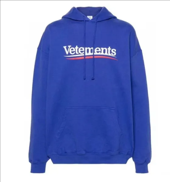 Vetements Logo Hoodie Royal Blue - 1