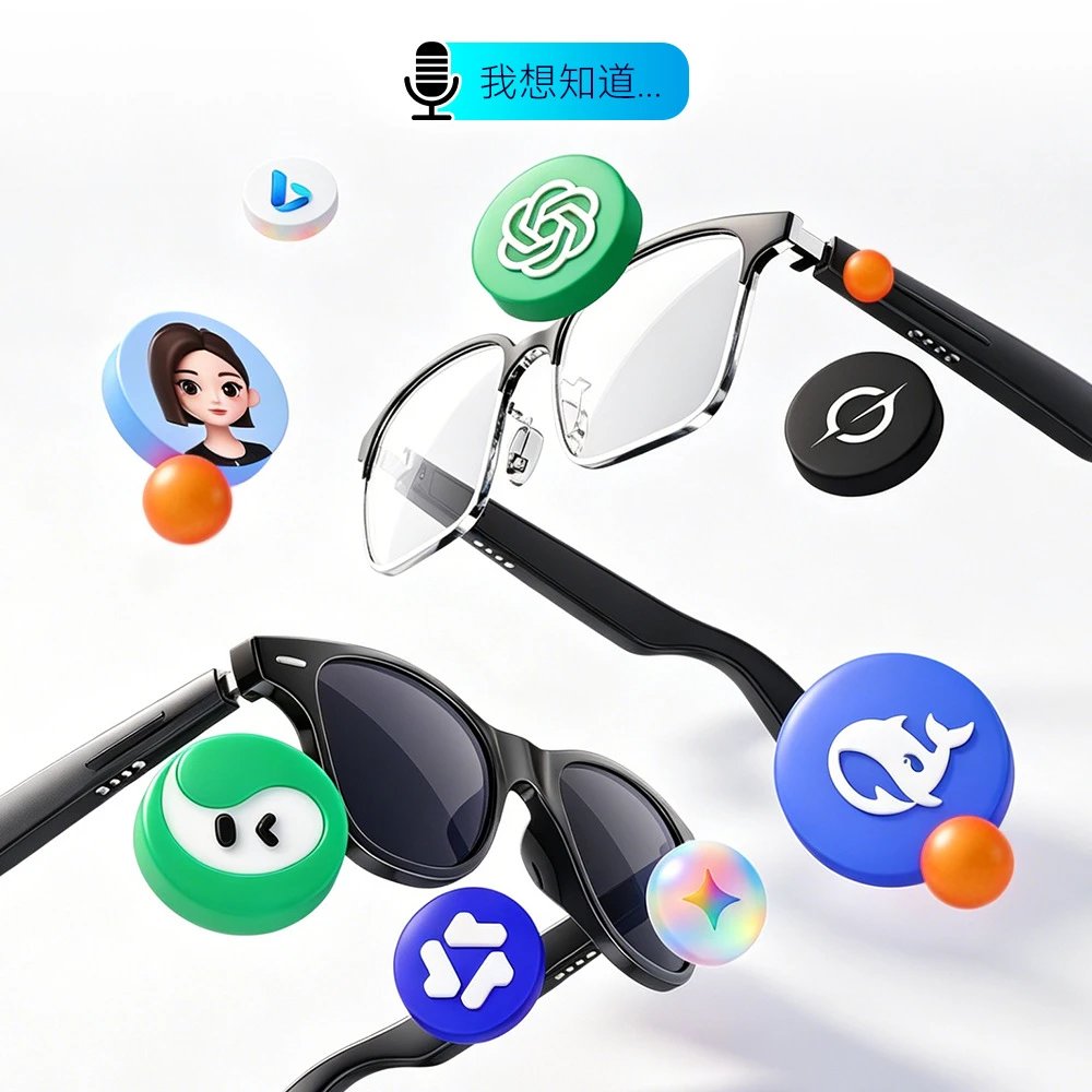 Microwear W AI2 Black Smart Glasses