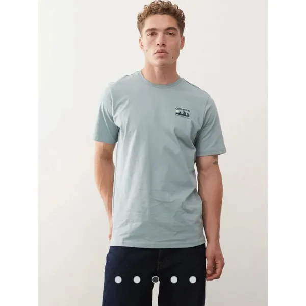 Design Columbia Graphic Mountain Print T-Shirt Light Blue T-Shirt T-Shirts - 12