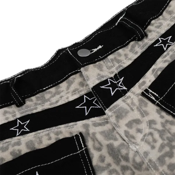 Moose Knuckles Star Leopard Print Denim Shorts - 9
