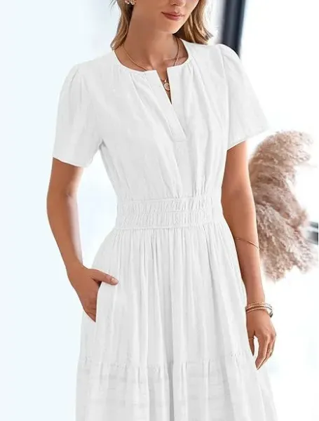 Design Tiered Smocked Waist Maxi Dress in Sky Blue - 12