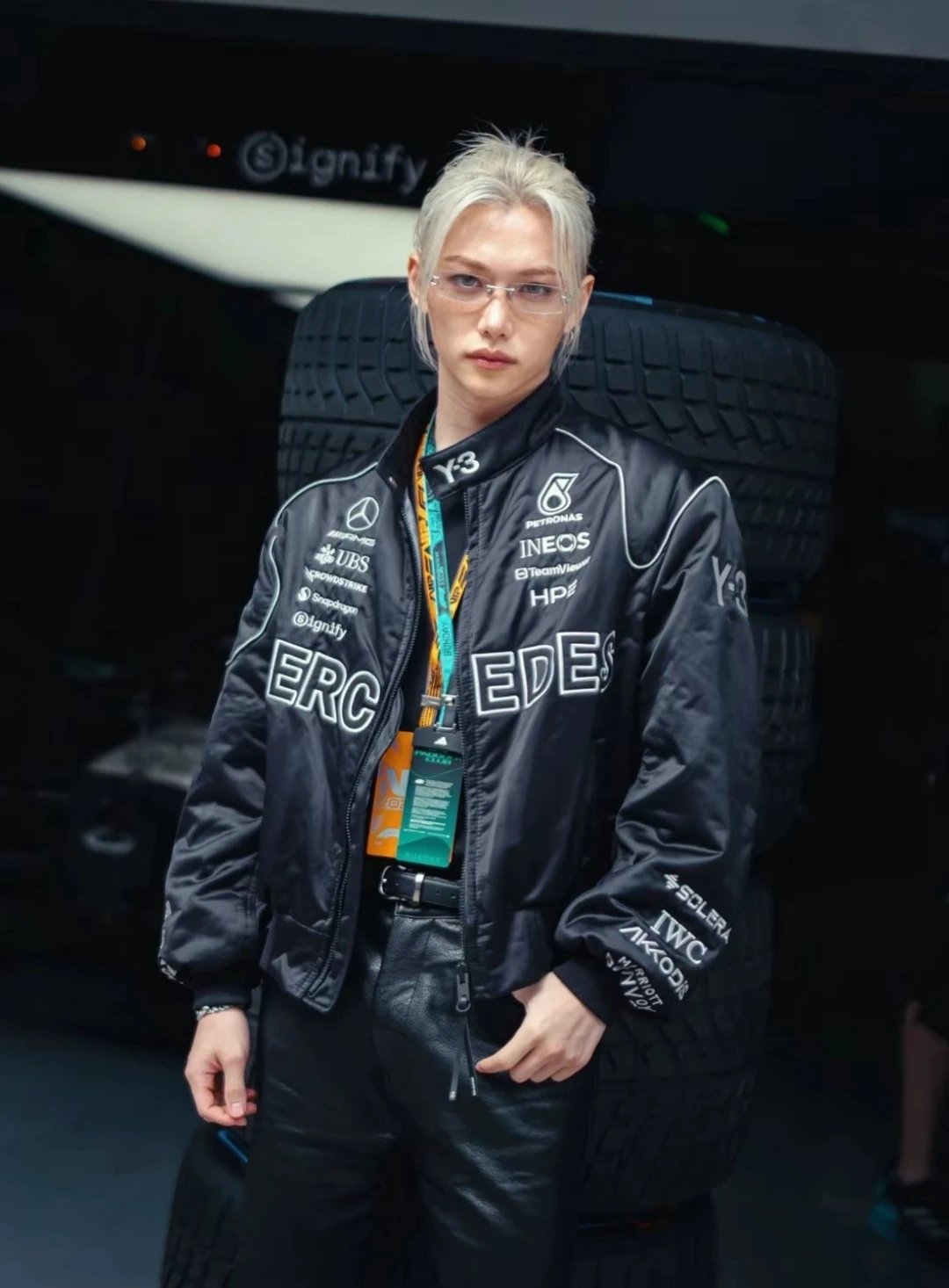 Adidas Y-3 Mercedes-AMG Petronas F1 Team Racing Jacket Black Outerwear - 30
