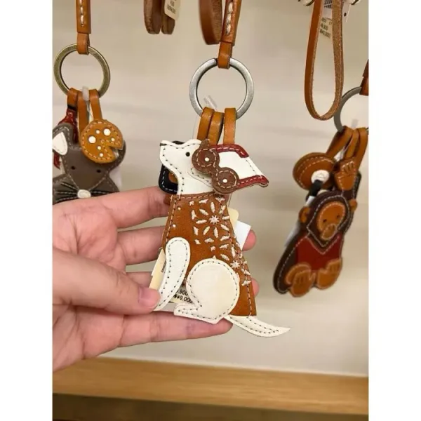 Design Leather Animal Charm Keychain Set Multicolor Accessories - 9