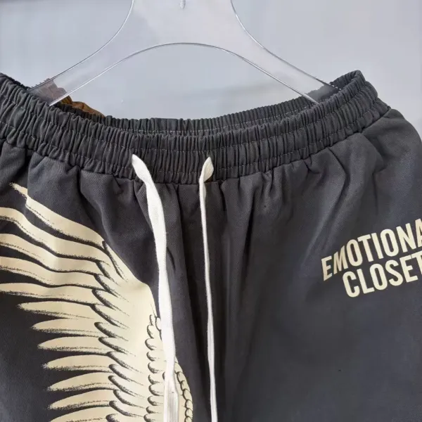 Design Embroidered Script Shorts Black - 22