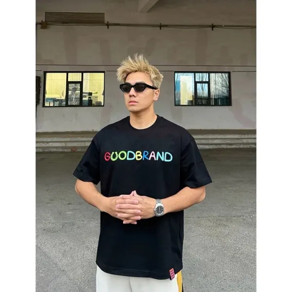 GOOD BRAND Rainbow Logo Graphic T-Shirt Black - 7