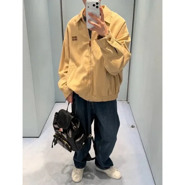 Design WIM WIM Beige Utility Jacket with Embroidered Logo Outerwear.jacket - 10