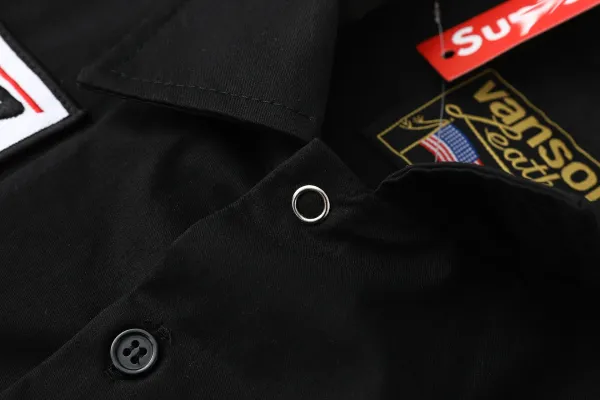 Vanson Leather x Supreme x Wiseco x Klotz Racing Pinstripe Work Shirt White - 23