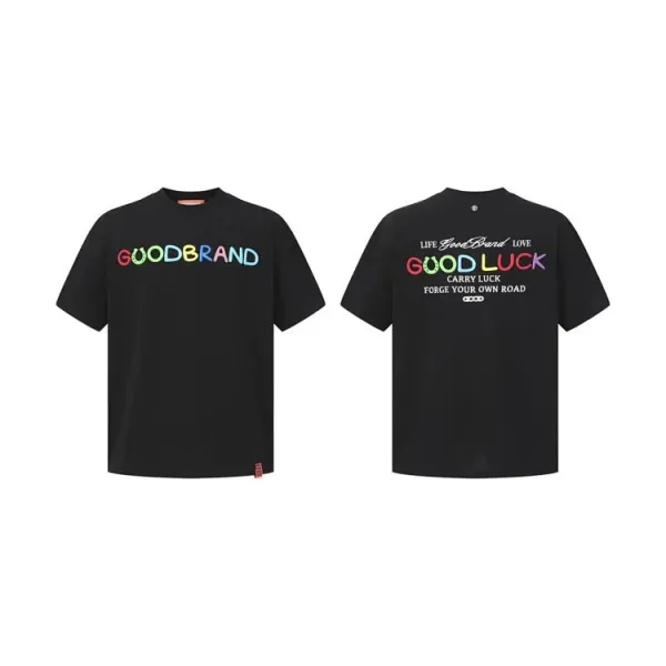 GOOD BRAND Rainbow Logo Graphic T-Shirt Black - 12
