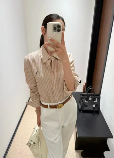 Polo Ralph Lauren Striped Cotton Shirt Beige Shirt - 8