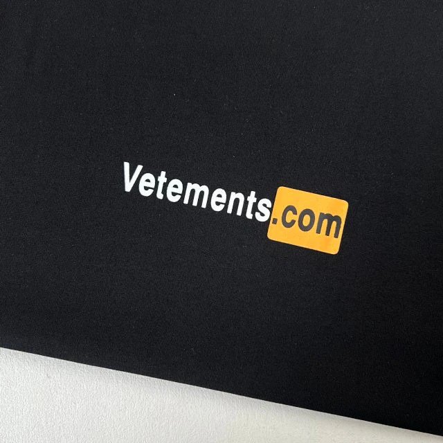 Vetements .com Logo Oversized T-Shirt Black - 14