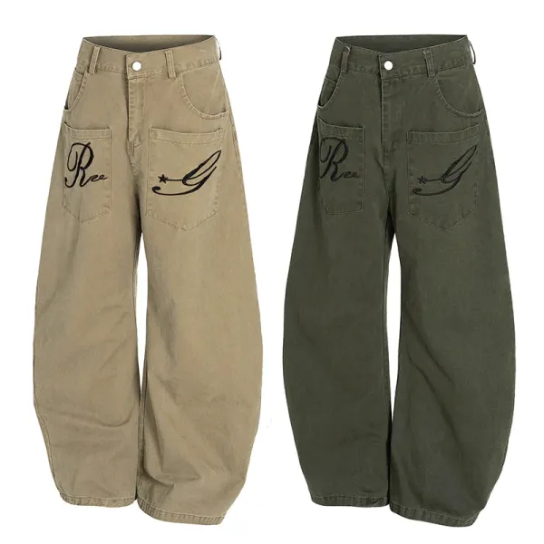 Design Baggy Cargo Pants Army Green - 8