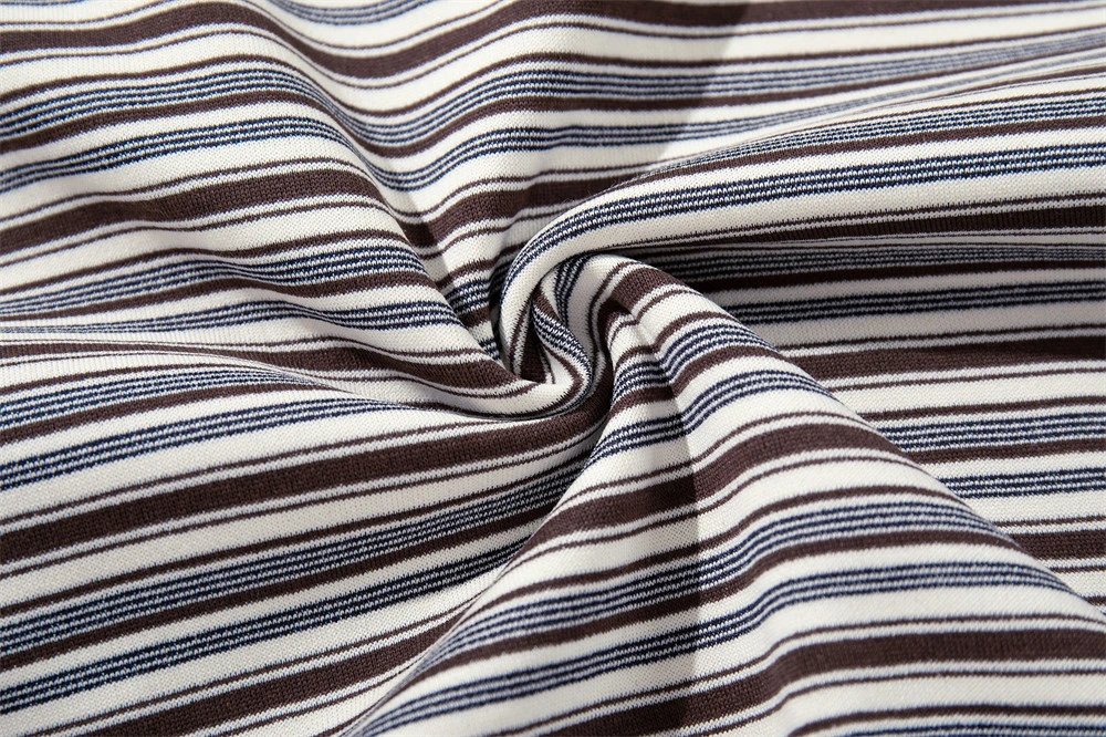 Design Striped Polo Shirt Black Gray Multicolor Tops Polo - 16