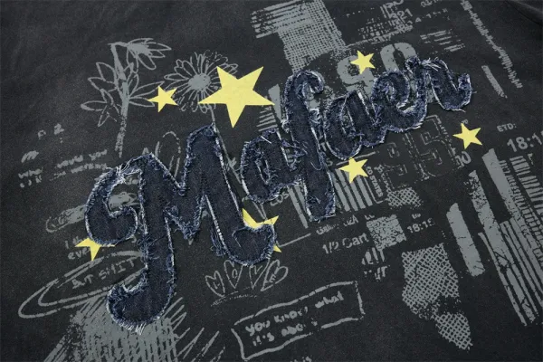 Design Mafaer Graphic Print Oversized T-Shirt Light Blue T-Shirts - 8