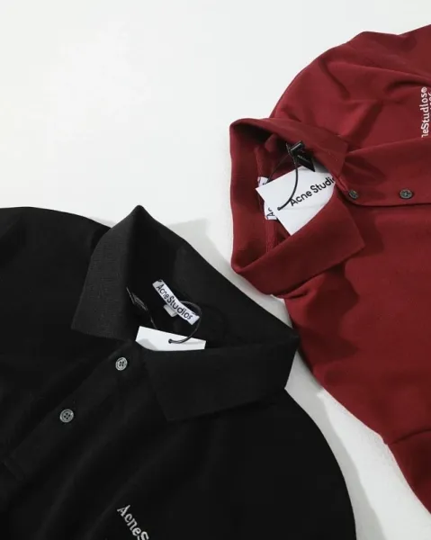 Acne Studios Logo Polo Shirt Black Tops Polo - 24