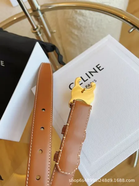 Celine Triomphe Belt Tan Leather Gold-Tone Hardware - 7